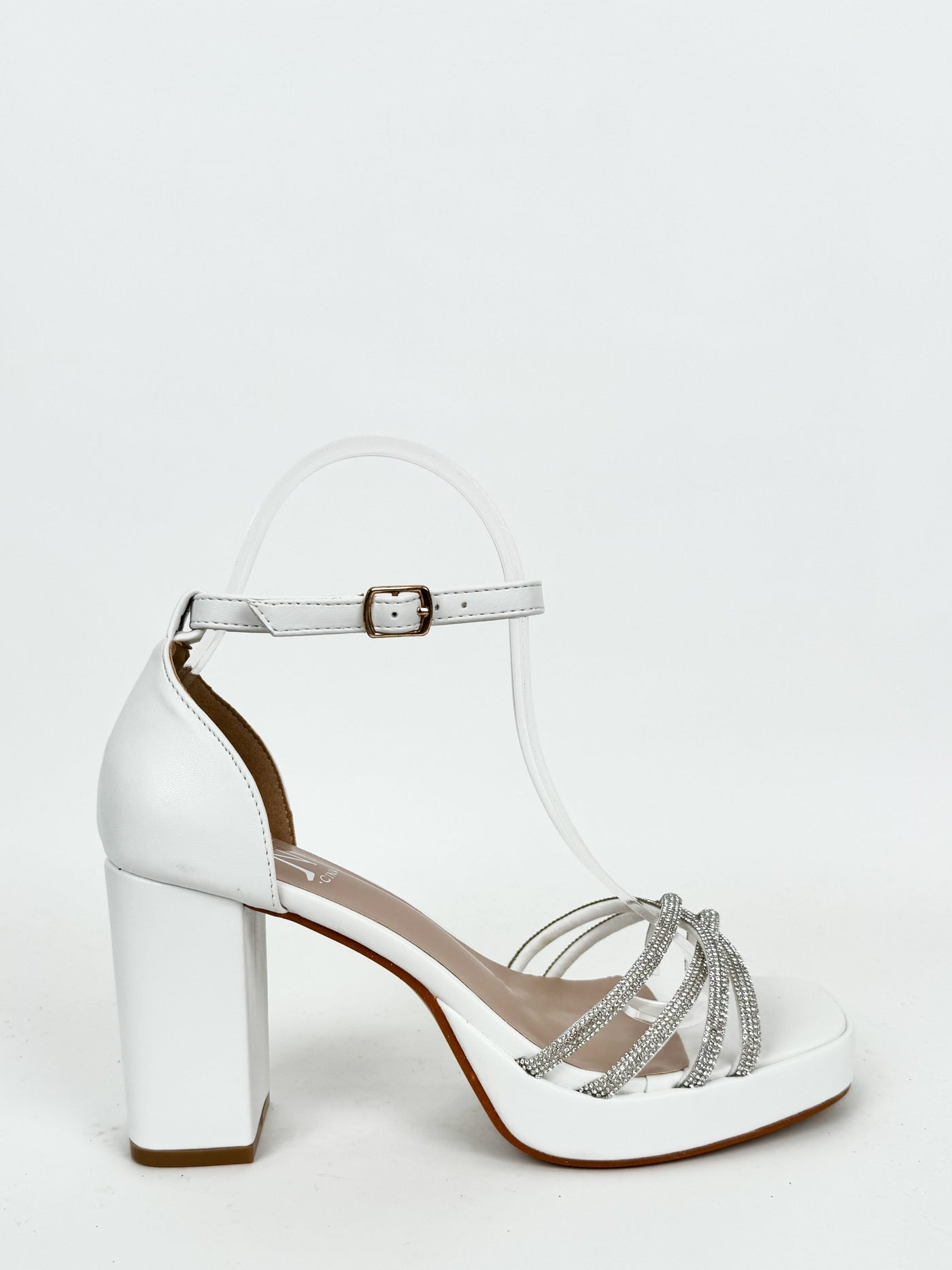 Luna Witte Glittersandalen